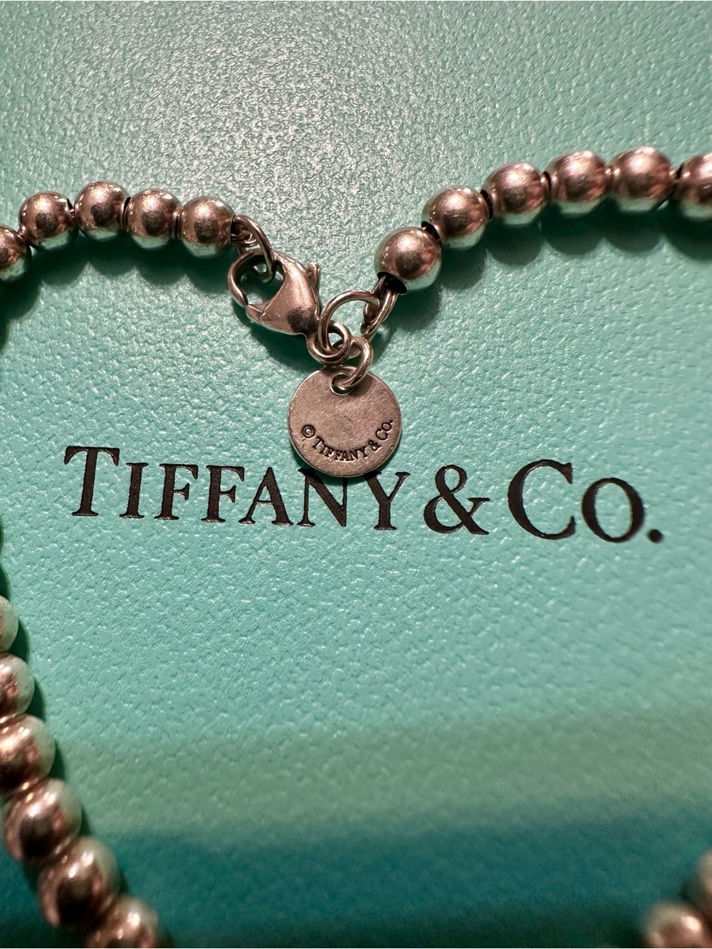 Tiffany & Co. Silver Bead Bracelet with Heart Charm - Silver - Picture 4 of 7